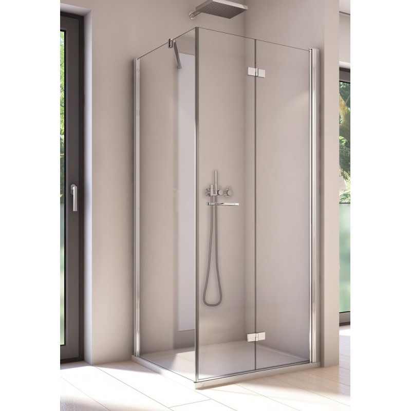 SanSwiss Solino SOLF1+SOLT1 Kabina prysznicowa P 90x80x200 cm chrom, Szkło Przezroczyste (SOLF1D0905007+SOLT108005007)