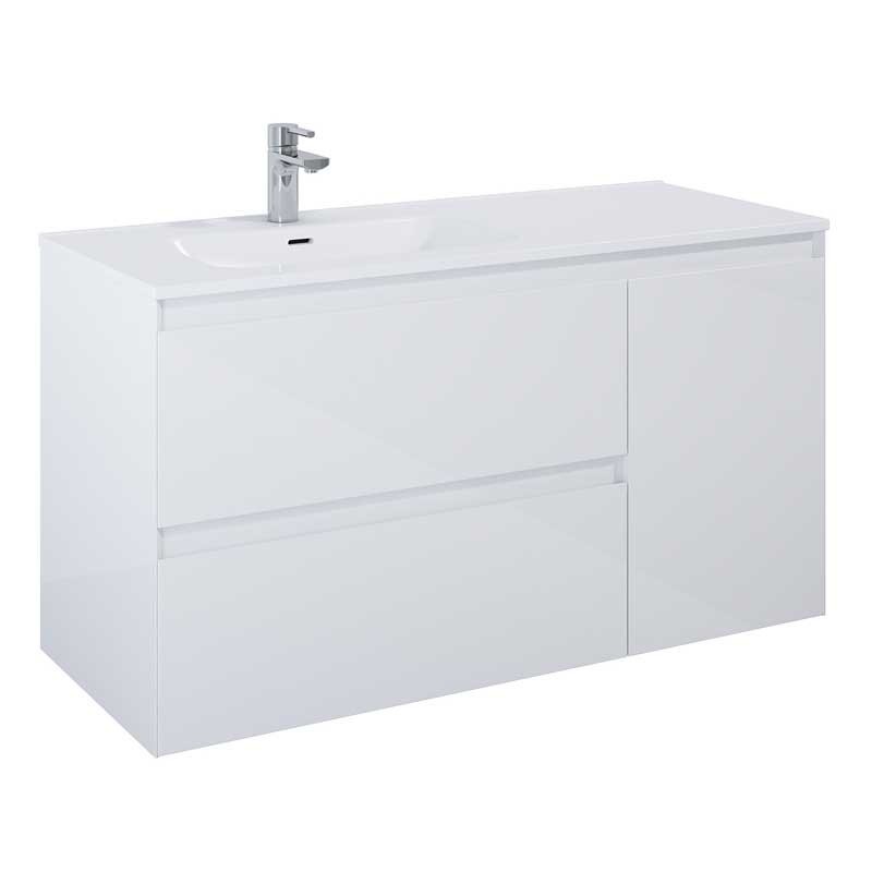 Elita Split White High Gloss Szafka Z umywalką Skappa 120 cm Lewa (RE011206258060+RE041204168060)