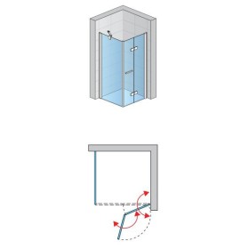 SanSwiss Solino SOLF1+SOLT1 Kabina prysznicowa P 100x70x200 cm czarne, Szkło Przezroczyste (SOLF1D1000607+SOLT107000607)