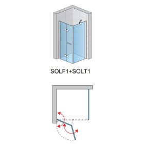 SanSwiss Solino SOLF1+SOLT1 Kabina prysznicowa L 120x100x200 cm chrom, Szkło Przezroczyste (SOLF1G1005007+SOLT112005007)