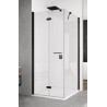 SanSwiss Solino SOLF1+SOLT1 Kabina prysznicowa L 120x80x200 cm czarne, Szkło Przezroczyste (SOLF1G1200607+SOLT108000607)