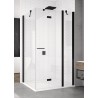 SanSwiss Solino SOLF13+SOLT1 Kabina prysznicowa P 120x120x200 cm czarne, Szkło Przezroczyste (SOLF13D1200607+SOLT112000607)