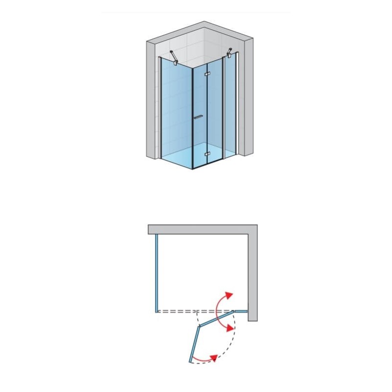 SanSwiss Solino SOLF13+SOLT1 Kabina prysznicowa P 140x75x200 cm chrom, Szkło Przezroczyste (SOLF13D1405007+SOLT107505007)