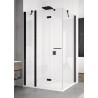 SanSwiss Solino SOLF13+SOLT1 Kabina prysznicowa L 140x80x200 cm czarne, Szkło Przezroczyste (SOLF13G1400607+SOLT108000607)