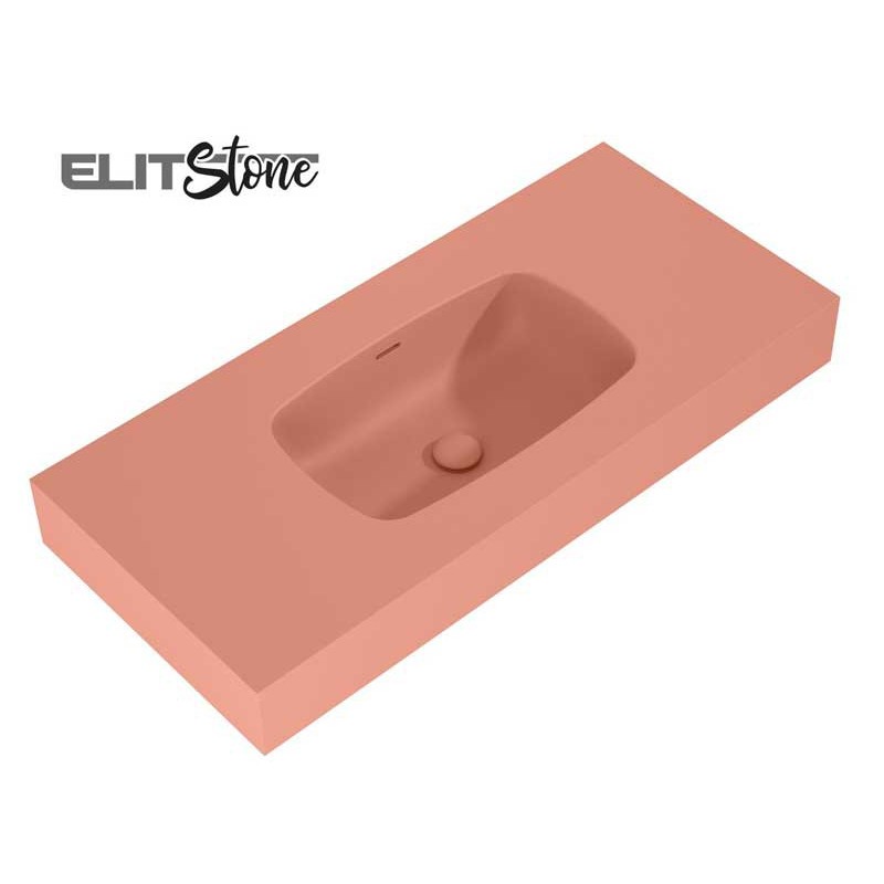 Elita Dimple Umywalka Marmur Ścienna 100 cm MARMUR TERRA PINK MATT (RE041000026600)