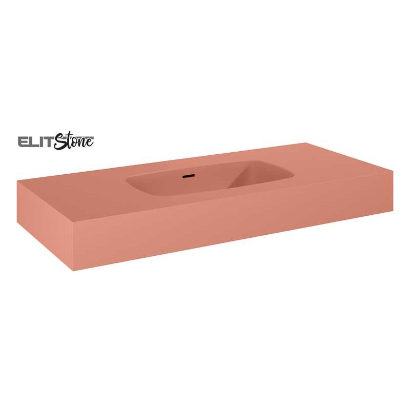Elita Dimple Umywalka Marmur Ścienna 100 cm MARMUR TERRA PINK MATT (RE041000026600)