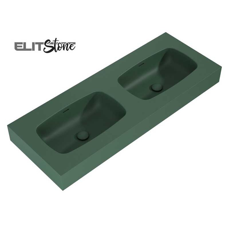 Elita Dimple Umywalka Marmur Ścienna Duo 120 cm MARMUR FOREST GREEN MATT (RE041200027010)
