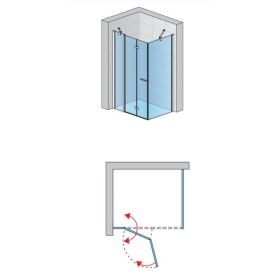 SanSwiss Solino SOLF13+SOLT1 Kabina prysznicowa L 160x75x200 cm czarne, Szkło Przezroczyste (SOLF13G1600607+SOLT107500607)