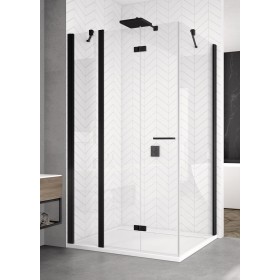 SanSwiss Solino SOLF13+SOLT1 Kabina prysznicowa L 160x75x200 cm czarne, Szkło Przezroczyste (SOLF13G1600607+SOLT107500607)