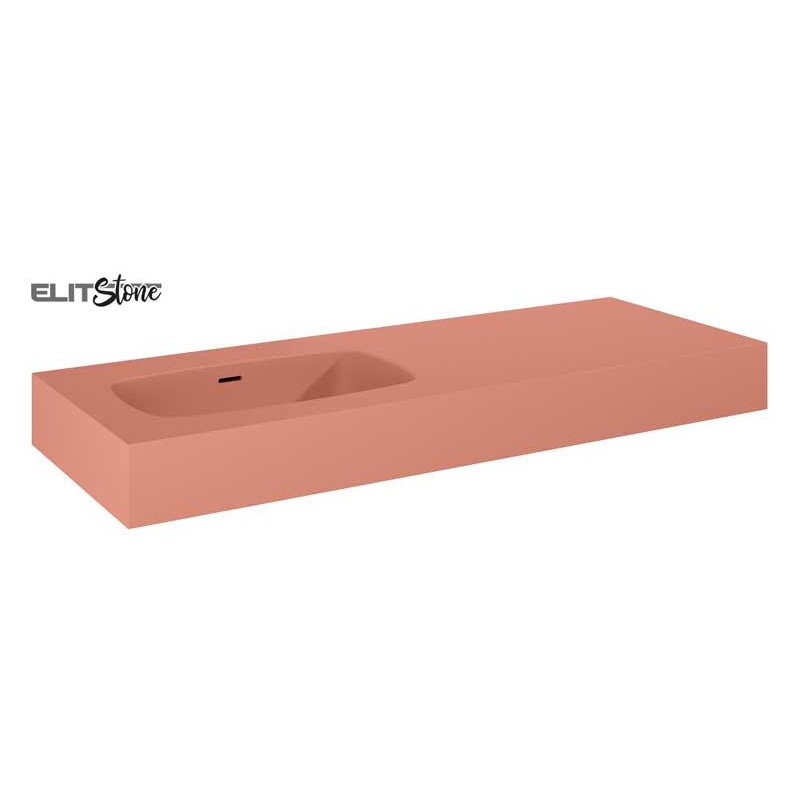 Elita Dimple Umywalka Marmur Ścienna Lewa 120 cm (60+60) MARMUR TERRA PINK MATT (RE041201026600)