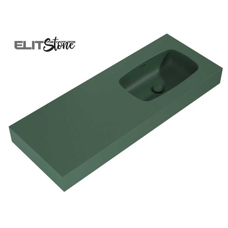 Elita Dimple Umywalka Marmur Ścienna Prawa 120 cm (60+60) MARMUR FUME MATT (RE041202027020)