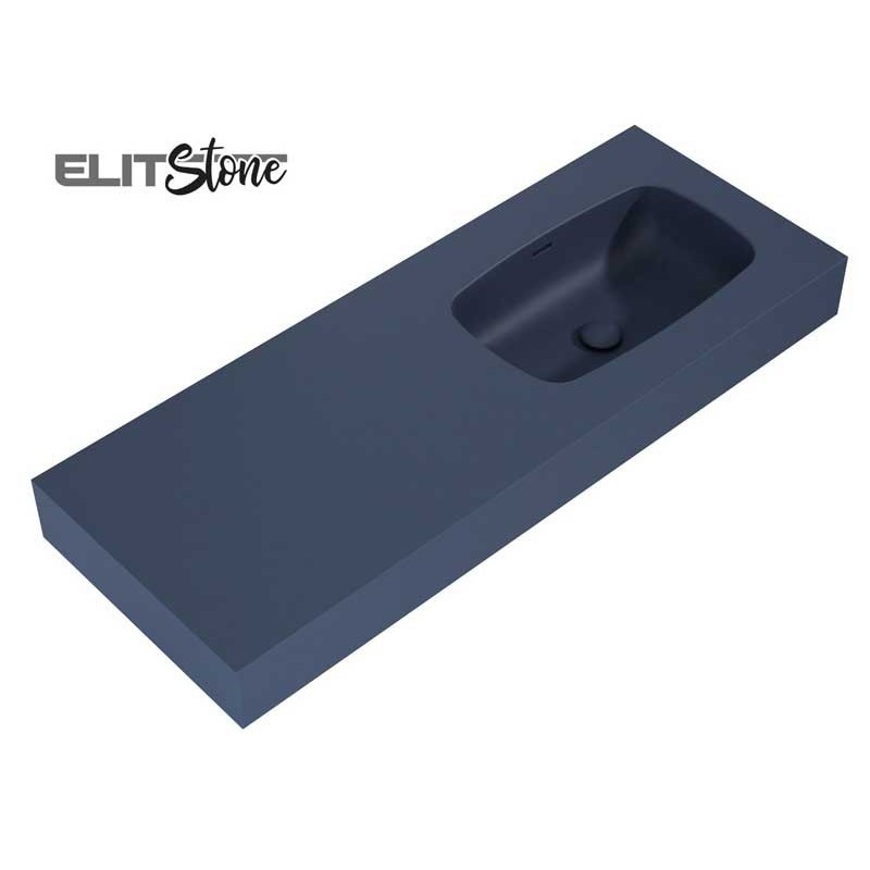 Elita Dimple Umywalka Marmur Ścienna Prawa 120 cm (60+60) MARMUR NAVY BLUE MATT (RE041202027030)