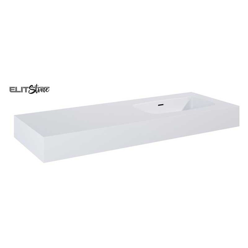 Elita Dimple Umywalka Marmur Ścienna Prawa 120 cm (60+60) MARMUR WHITE MATT (RE041202025290)