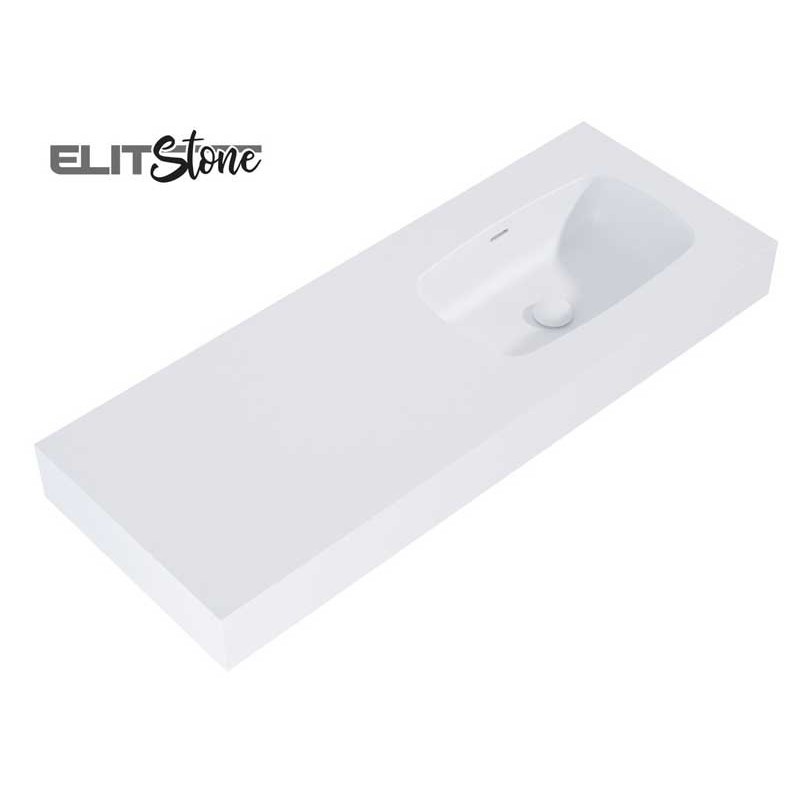 Elita Dimple Umywalka Marmur Ścienna Prawa 120 cm (60+60) MARMUR WHITE MATT (RE041202025290)