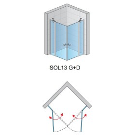 SanSwiss Solino SOL13 G+D Kabina prysznicowa 110x110x200 cm chrom, Szkło Przezroczyste (2xSOL1311005007)