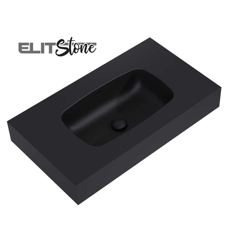 Elita Dimple Umywalka Marmur Ścienna 80 cm MARMUR BLACK MATT (RE040800027160)