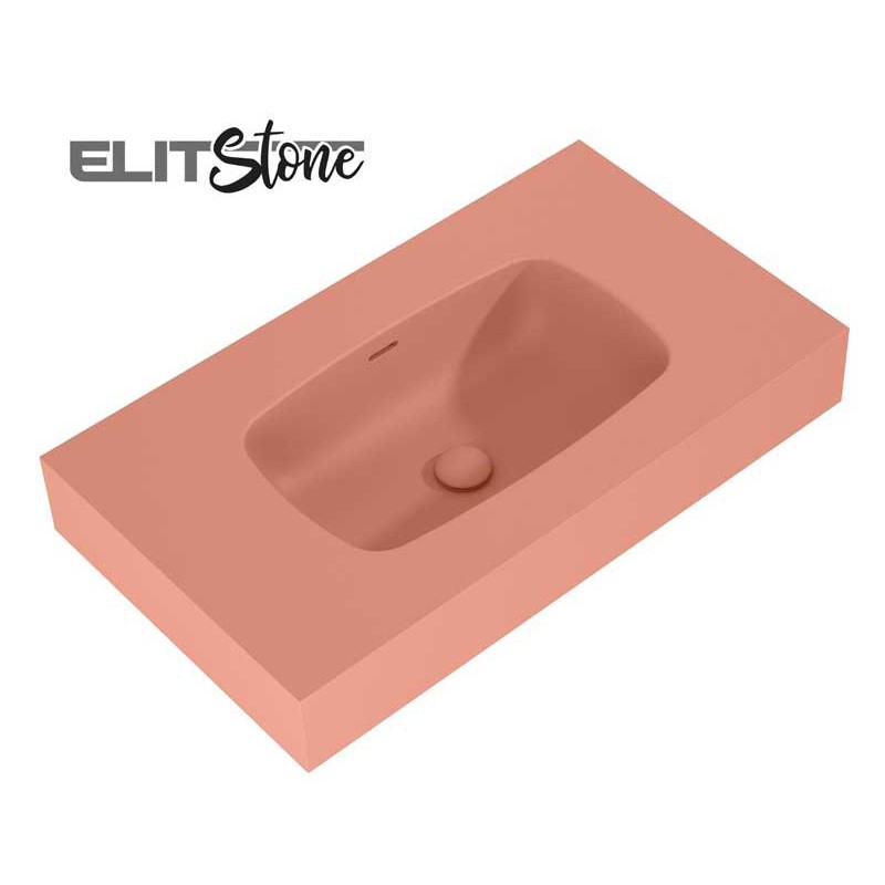 Elita Dimple Umywalka Marmur Ścienna 80 cm MARMUR TERRA PINK MATT (RE040800026600)