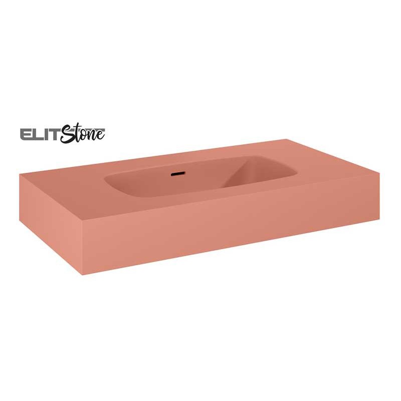 Elita Dimple Umywalka Marmur Ścienna 80 cm MARMUR TERRA PINK MATT (RE040800026600)