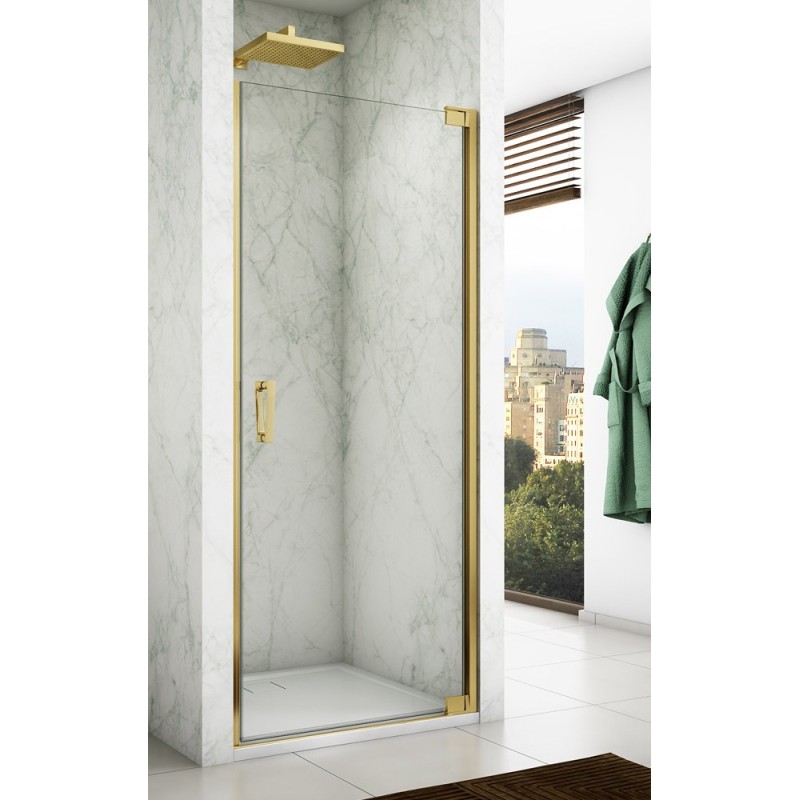 SanSwiss Cadura CA1C Drzwi Prysznicowe 80x200 cm Złote Szkło Przezroczyste (CA1CD0801207)