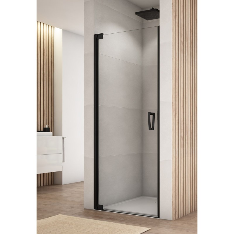 SanSwiss Cadura CA1C Drzwi Prysznicowe 90x200 cm Czarna Szkło Przezroczyste (CA1CG0900607)