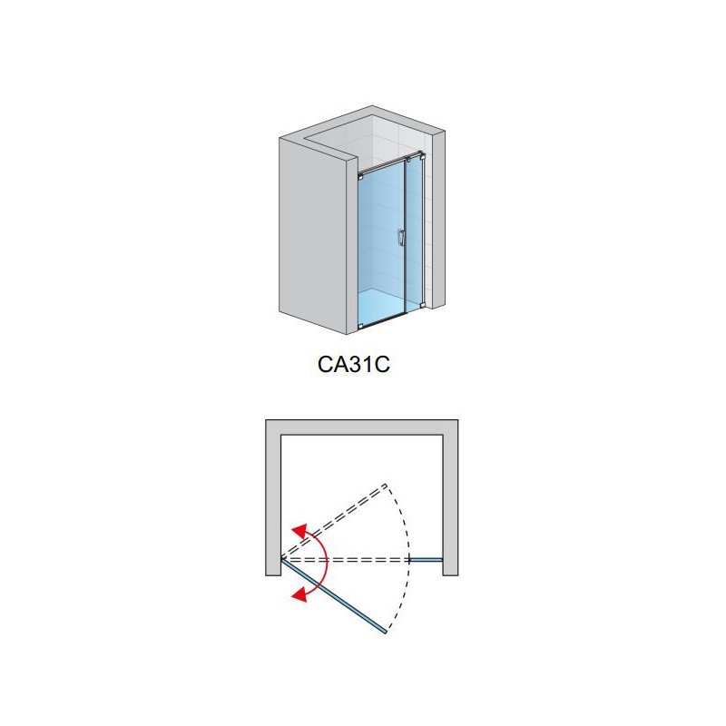 SanSwiss Cadura CA31C Drzwi Prysznicowe 110x200 cm Złote Szkło Przezroczyste (CA31CG1101207)