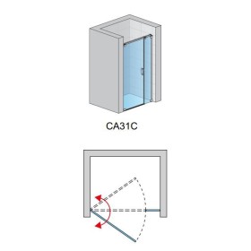 SanSwiss Cadura CA31C Drzwi Prysznicowe 120x200 cm Czarne Szkło Przezroczyste (CA31CG1200607)