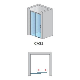 SanSwiss Cadura CAS2 Drzwi Prysznicowe 120x200 cm Chrom Szkło Przezroczyste (CAS2G1205007)