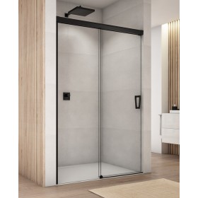 SanSwiss Cadura CAS2 Drzwi Prysznicowe 150x200 cm Czarne Szkło Przezroczyste (CAS2G1500607)