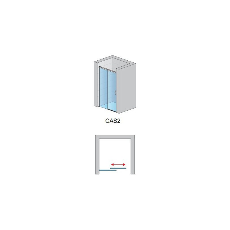 SanSwiss Cadura CAS2 Drzwi Prysznicowe 160x200 cm Chrom Szkło Przezroczyste (CAS2G1605007)