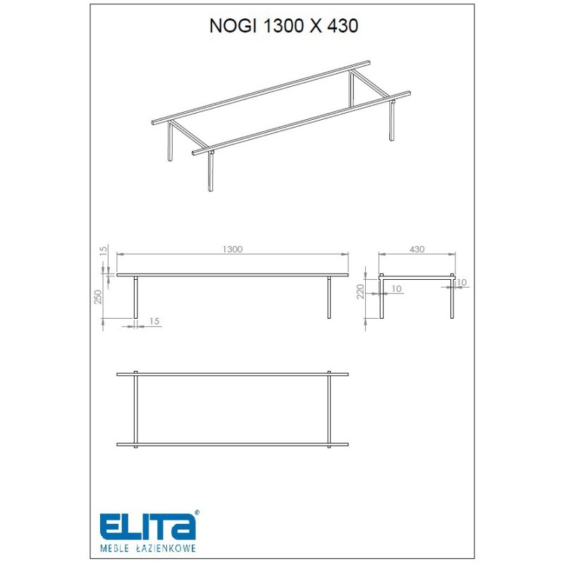 Elita Legacy Podstawa Black Do Szafki 140 cm (RE171400090560)