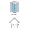 SanSwiss Cadura CA13 G+D Chrom Kabina Prysznicowa 100x100 cm Szkło Przezroczyste (CA13G1005007+CA13D1005007)