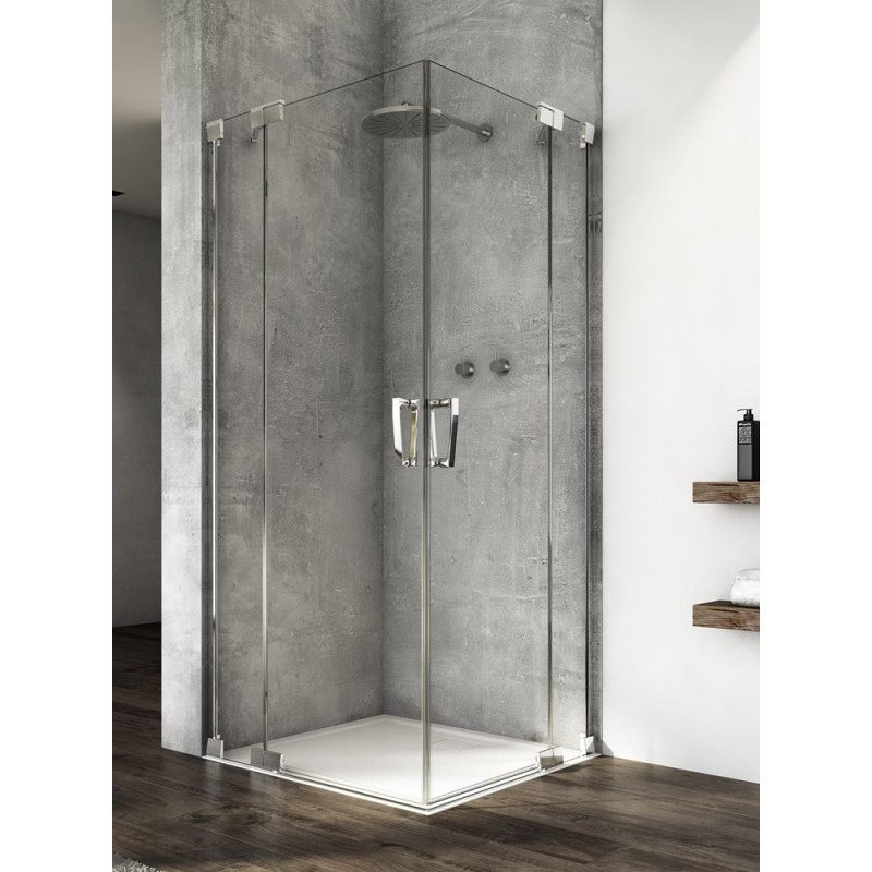 SanSwiss Cadura CA13 G+D Chrom Kabina Prysznicowa 100x100 cm Szkło Przezroczyste (CA13G1005007+CA13D1005007)