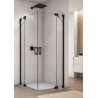 SanSwiss Cadura CA13 G+D Czarna Kabina Prysznicowa 140x140 cm Szkło Przezroczyste (CA13G1400607+CA13D1400607)