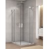 SanSwiss Cadura CA13 G+D Biała Kabina Prysznicowa 140x140 cm Szkło Przezroczyste (CA13G1400907+CA13D1400907)