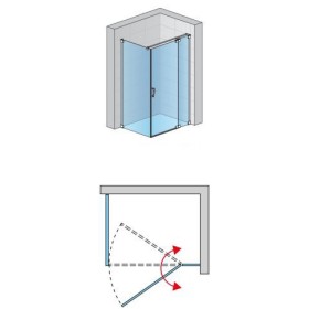 SanSwiss Cadura CA13+CAT1 Kabina Prysznicowa Czarna P 90x75 cm Szkło Przezroczyste (CA13D0900607+CAT10750607)