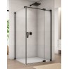 SanSwiss Cadura CA13+CAT1 Kabina Prysznicowa Czarna P 140x110 cm Szkło Przezroczyste (CA13D1400607+CAT11100607)