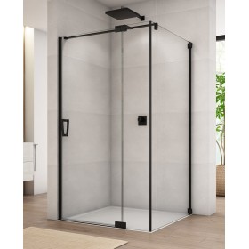 SanSwiss Cadura CA13+CAT3 Kabina Prysznicowa P Czarna 75x100 cm Szkło Przezroczyste (CA13D0750607+CAT31000607)