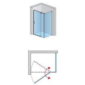 SanSwiss Cadura CA13+CAT3 Kabina Prysznicowa P Złota 75x100 cm Szkło Przezroczyste (CA13D0751207+CAT31001207)