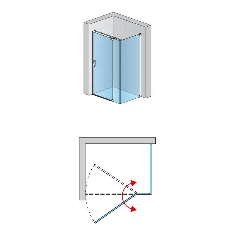 SanSwiss Cadura CA13+CAT3 Kabina Prysznicowa P Biała 100x100 cm Szkło Przezroczyste (CA13D1000907+CAT31000907)