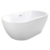 Besco Navia Wanna Wolnostojąca 150x80 + maskownica syfonu z przelewem biała