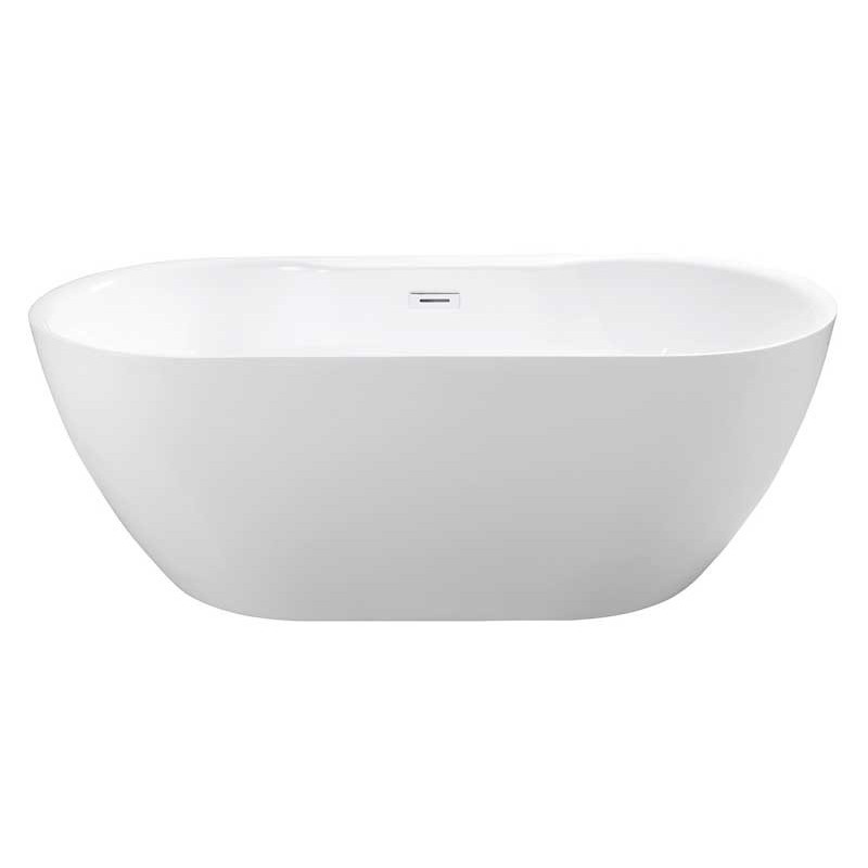 Besco Navia Wanna Wolnostojąca 150x80 + maskownica syfonu z przelewem biała