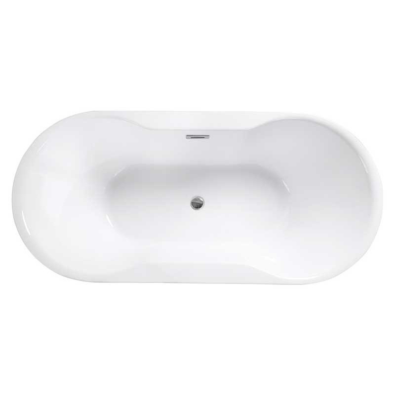Besco Navia Wanna Wolnostojąca 160x80 + maskownica syfonu z przelewem czarna