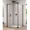 SanSwiss Cadura CA31C+CAT2 Kabina Prysznicowa Czarna P 80x70 cm Szkło Przezroczyste (CA31CD0800607+CAT20700607)