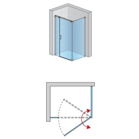 SanSwiss Cadura CA31C+CAT2 Kabina Prysznicowa Chrom P 90x120 cm Szkło Przezroczyste (CA31CD0905007+CAT21205007)