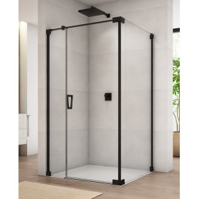 SanSwiss Cadura CA31C+CAT2 Kabina Prysznicowa Czarna P 120x80 cm Szkło Przezroczyste (CA31CD1200607+CAT20800607)
