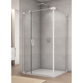 SanSwiss Cadura CA31C+CAT2 Kabina Prysznicowa Biała P 140x110 cm Szkło Przezroczyste (CA31CD1400907+CAT21100907)