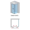 SanSwiss Cadura CA2C+CAT2 Kabina Prysznicowa Złota 2D 90x90 cm Szkło Przezroczyste (CA2C0901207+CAT20901207)