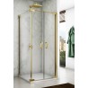 SanSwiss Cadura CA2C+CAT2 Kabina Prysznicowa Złota 2D 90x90 cm Szkło Przezroczyste (CA2C0901207+CAT20901207)