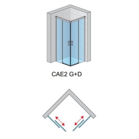 SanSwiss Cadura CAE2 G+D Kabina Prysznicowa Czarna 2D 70x70 cm Szkło Przezroczyste (CAE2G0700607+CAE2D0700607)