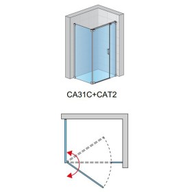 SanSwiss Cadura CA31C+CAT2 Kabina Prysznicowa Biała L 80x70 cm Szkło Przezroczyste (CA31CG0800907+CAT20700907)